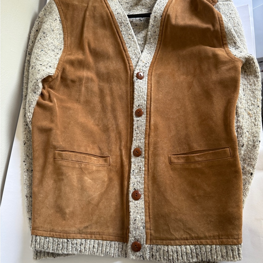 J. Crew Tan and Cream Vest